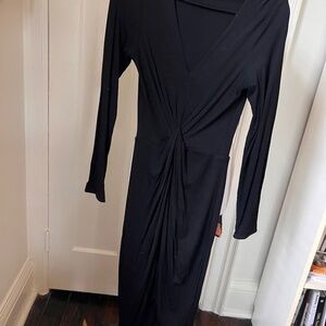 Black knit evening dress